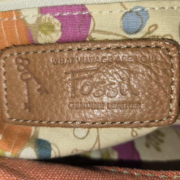 Vintage Fossil Orange Canvas Handbag - Picture 11 of 11